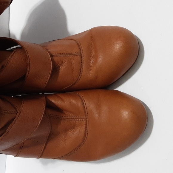 Steve Madden leather mid calf boots women 8M chunky heels brown festival rodeo - Picture 3 of 11